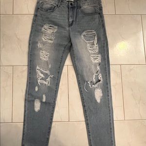 Forever 21 distressed and ripped jeans. Size 28. Gently used condition